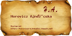 Horovicz Ajnácska névjegykártya